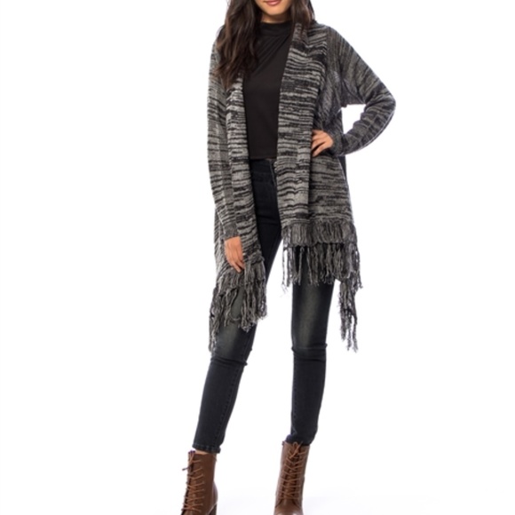 Sweater OPEN FRONT FRINGE DETAIL CARDIGAN - Picture 4 of 4